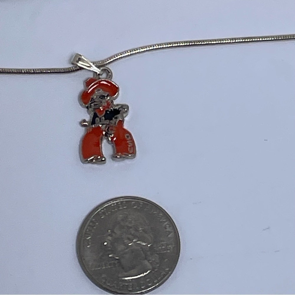 Pistol Pete OSU Pendant Silver Tone Necklace - Picture 8 of 8